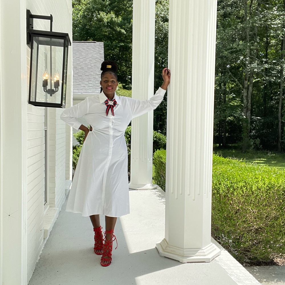 White Side Cut Out Tshirt Dress
